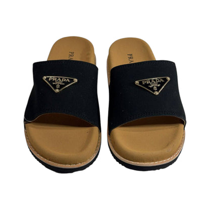Prada Black Signature Slides – Timeless Comfort Luxury Sandals 🖤✨