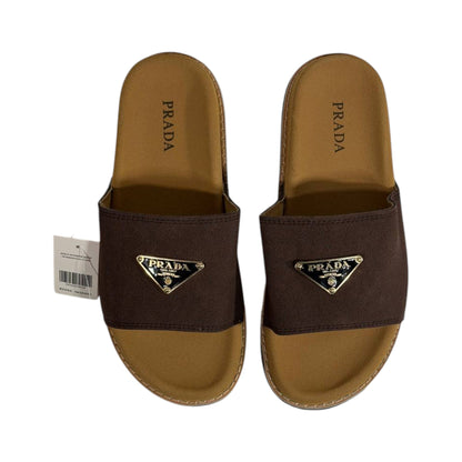 Prada Dark Brown Signature Comfort Slides – Premium Everyday Luxury 🤎✨