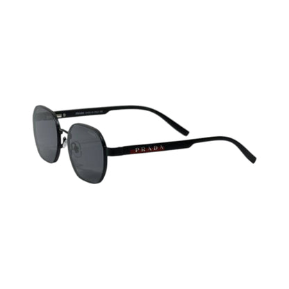 Prada Linea Rossa Black Hexagonal Sunglasses