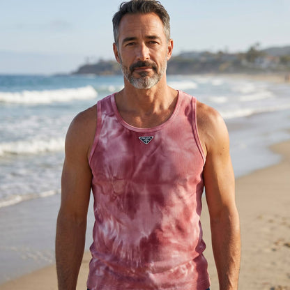 Prada Milano Tie-Dye Ribbed Tank Top – Rose Pink Summer Edition 🌸☀️