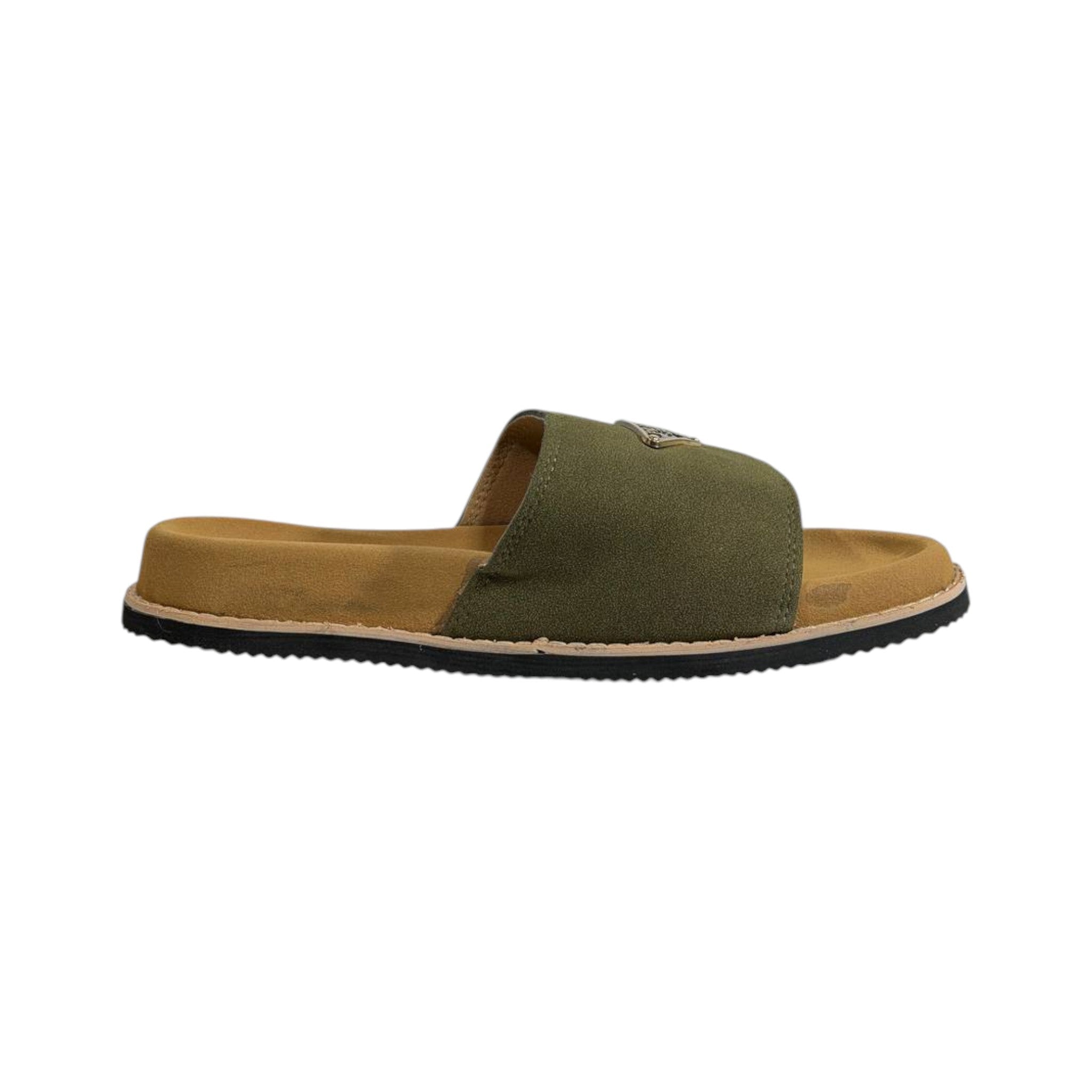 Prada Olive Comfort Slides – Luxury Minimal Summer Sandals 💚👡