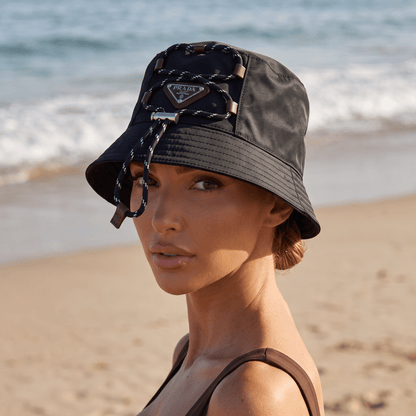 Prada Rope Detail Bucket Hat – Black