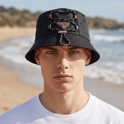 Prada Rope Detail Bucket Hat – Black