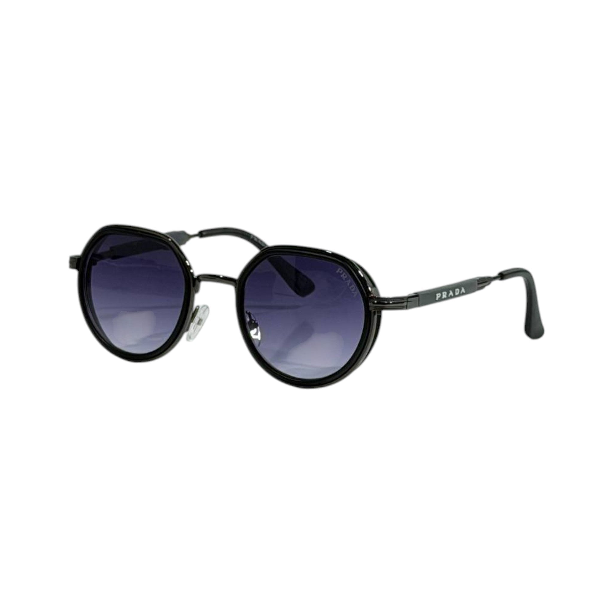 Prada Round Sunglasses – Black Frame Blue Gradient 🕶️💙