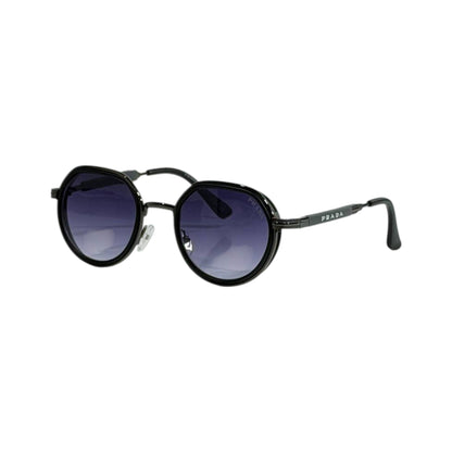 Prada Round Sunglasses – Black Frame Blue Gradient 🕶️💙