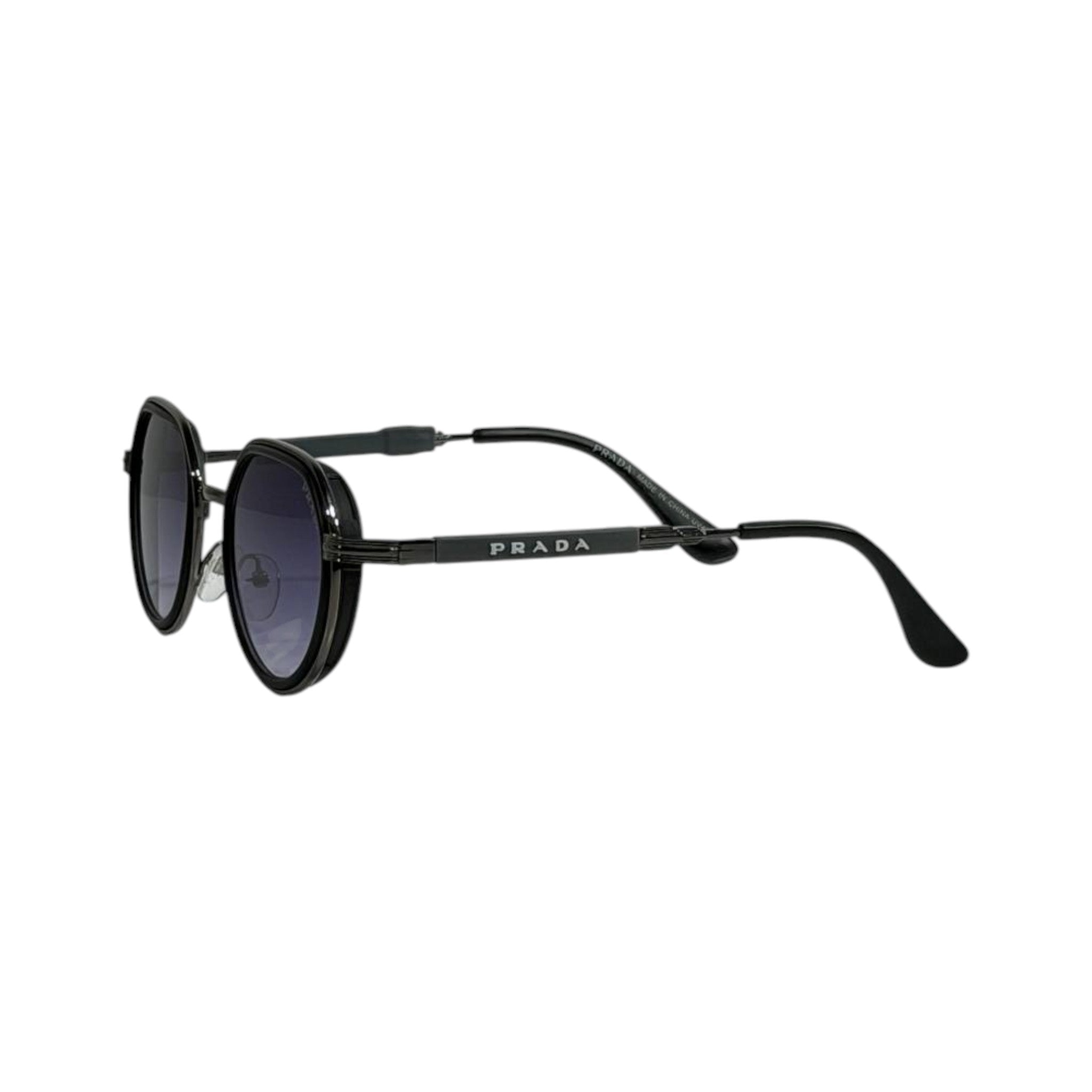 Prada Round Sunglasses – Black Frame Blue Gradient 🕶️💙