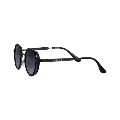 Prada Round Sunglasses – Black Frame Blue Gradient 🕶️💙