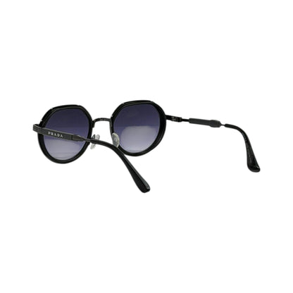 Prada Round Sunglasses – Black Frame Blue Gradient 🕶️💙