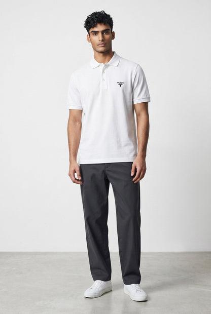 Prada White Polo Shirt 🤍🖤 Classic Logo Edition