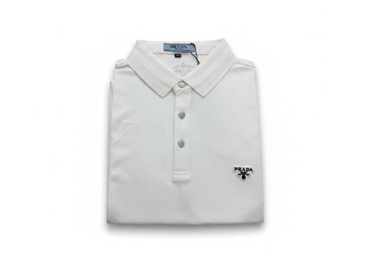 Prada White Polo Shirt 🤍🖤 Classic Logo Edition