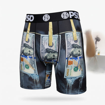 PSD Money Print Performance Boxer Briefs – Premium Compression Underwear 💵🔥