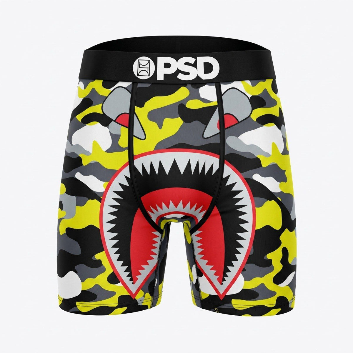 PSD Shark Camo Performance Boxer Briefs — Neon Yellow