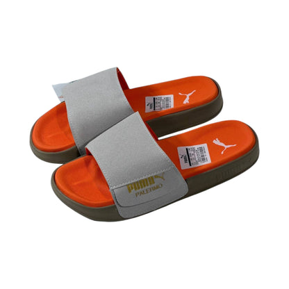 Puma Palermo Comfort Slides — Grey & Orange