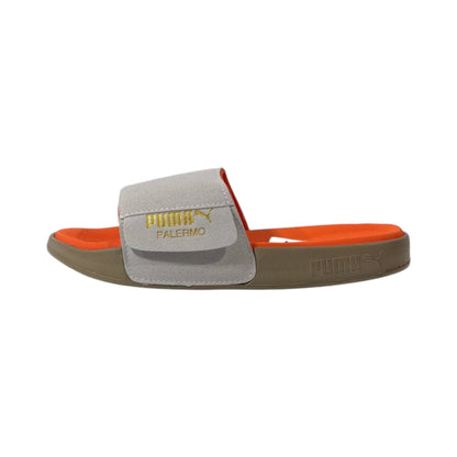 Puma Palermo Comfort Slides — Grey & Orange