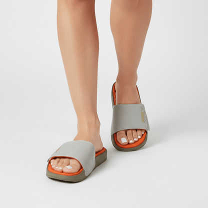 Puma Palermo Comfort Slides — Grey & Orange
