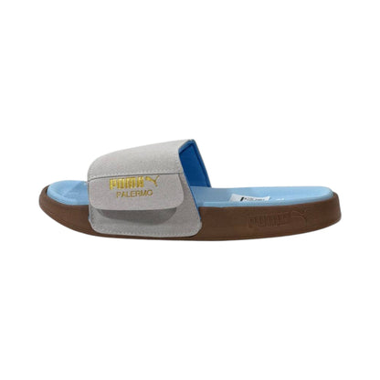Puma Palermo Comfort Slides — Sky Blue & Grey