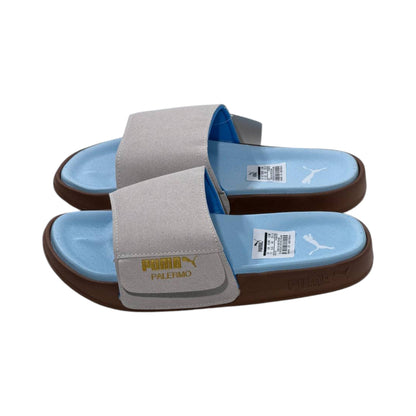 Puma Palermo Comfort Slides — Sky Blue & Grey
