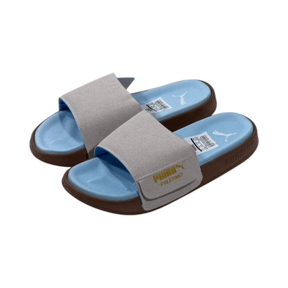 Puma Palermo Comfort Slides — Sky Blue & Grey