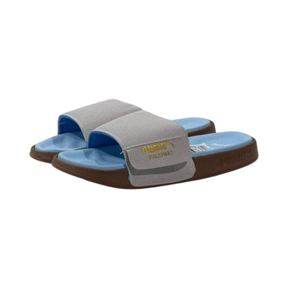 Puma Palermo Comfort Slides — Sky Blue & Grey