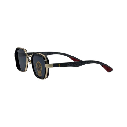 🕶️ Ray-Ban Ferrari Carbon Fiber Square Sunglasses – Black & Gold Racing Edition 🏎️✨