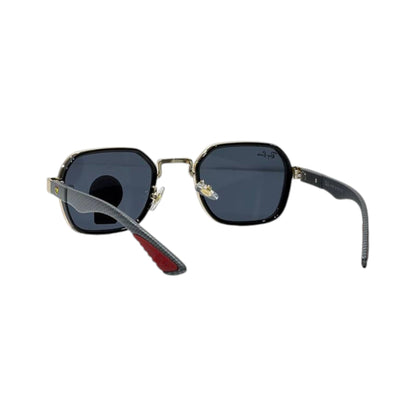 🕶️ Ray-Ban Ferrari Carbon Fiber Square Sunglasses – Black & Gold Racing Edition 🏎️✨