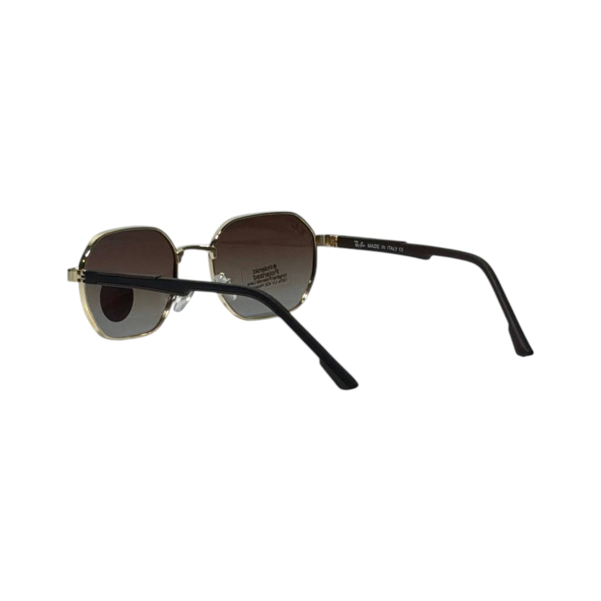 🕶️ Ray-Ban Polarized Octagonal Sunglasses – Gold & Brown Gradient Edition ✨