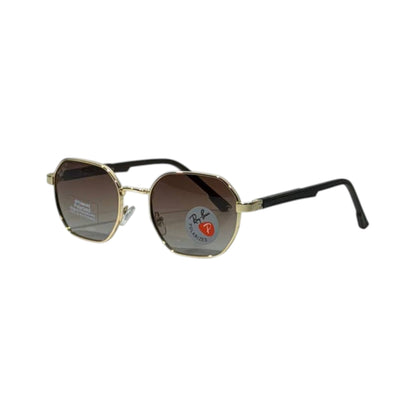 🕶️ Ray-Ban Polarized Octagonal Sunglasses – Gold & Brown Gradient Edition ✨