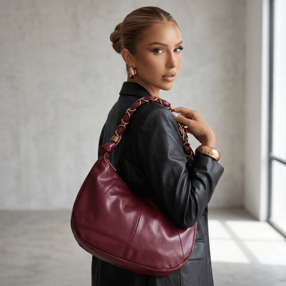 👜 Saint Laurent Le 5 À 7 Hobo Bag – Burgundy Leather Luxury Edition ❤️✨