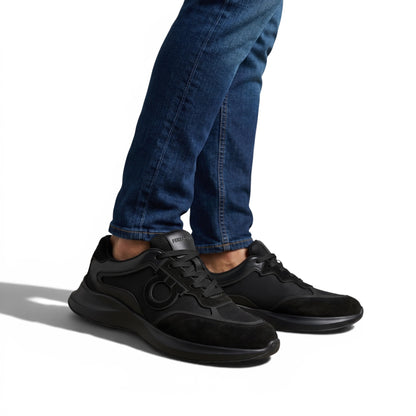 Salvatore Ferragamo All Black Sneakers – Luxury Modern Comfort Trainers 🖤👟