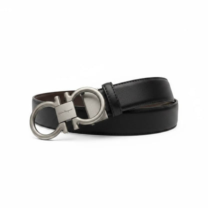 ✨ Salvatore Ferragamo Gancini Reversible Leather Belt 115CM – Black & Brown