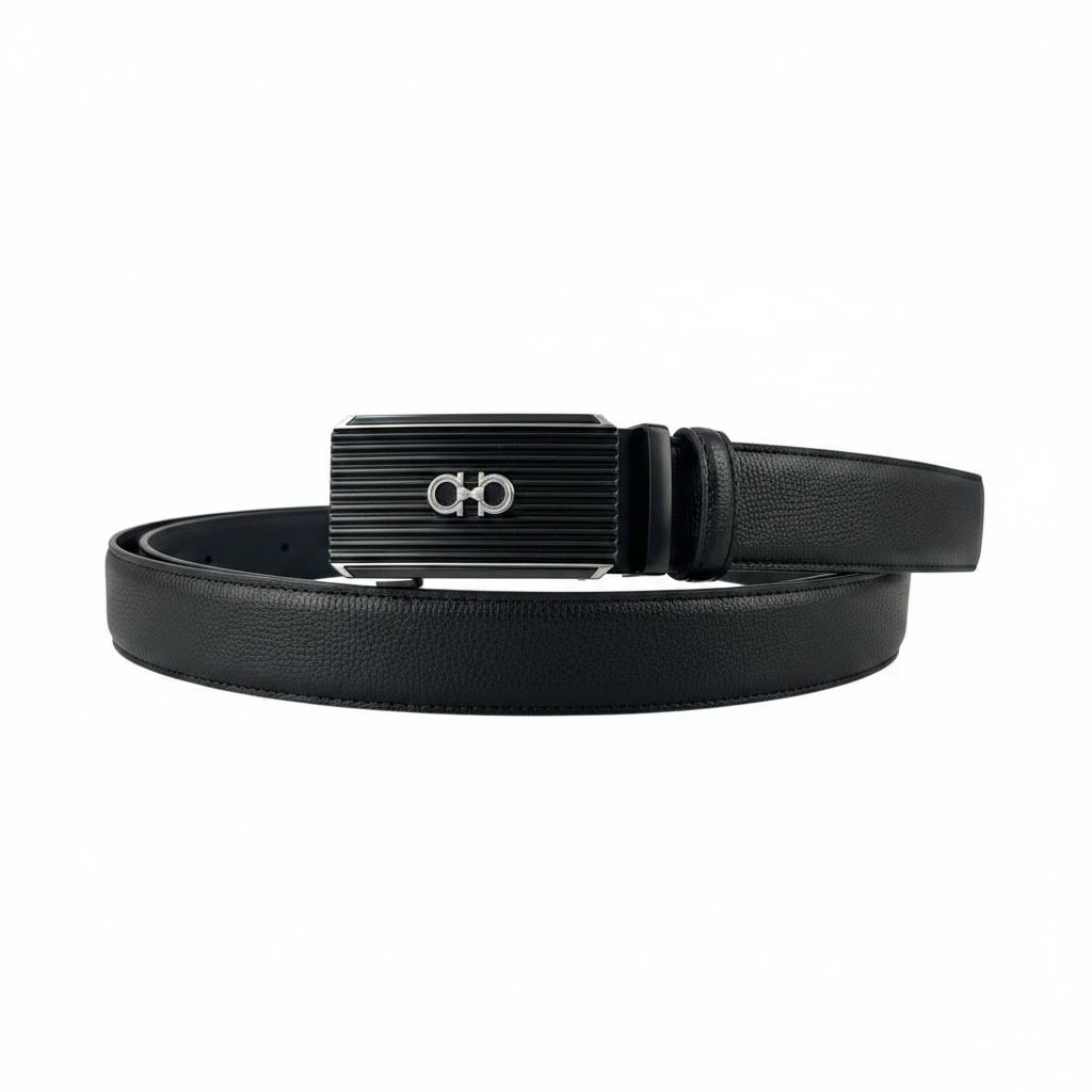 Salvatore Ferragamo Luxury Black Belt 120CM – Signature Gancini Buckle Premium Belt ✨🖤