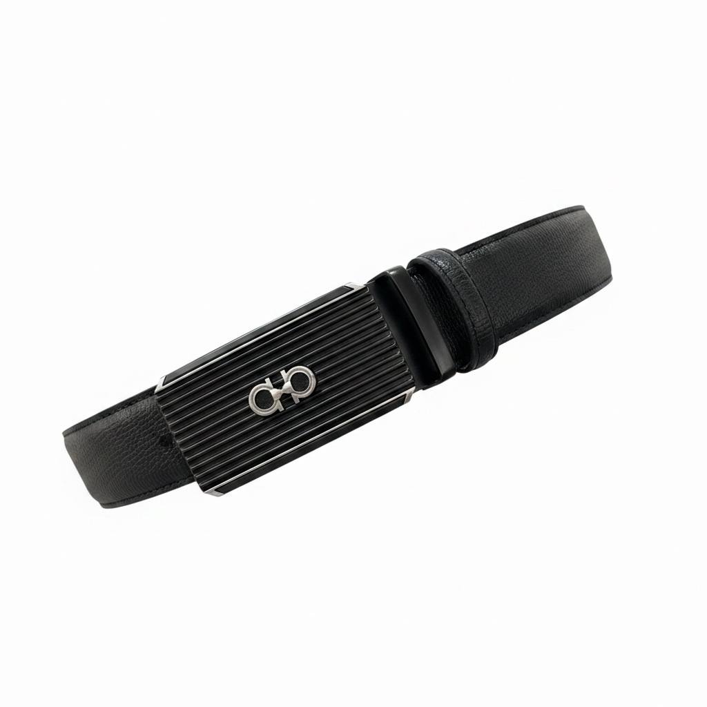 Salvatore Ferragamo Luxury Black Belt 120CM – Signature Gancini Buckle Premium Belt ✨🖤
