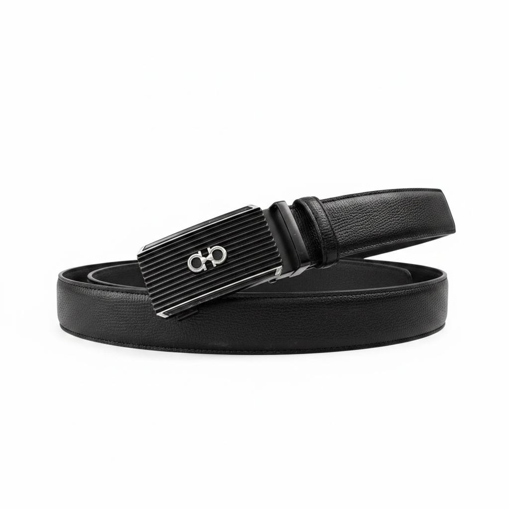 Salvatore Ferragamo Luxury Black Belt 120CM – Signature Gancini Buckle Premium Belt ✨🖤