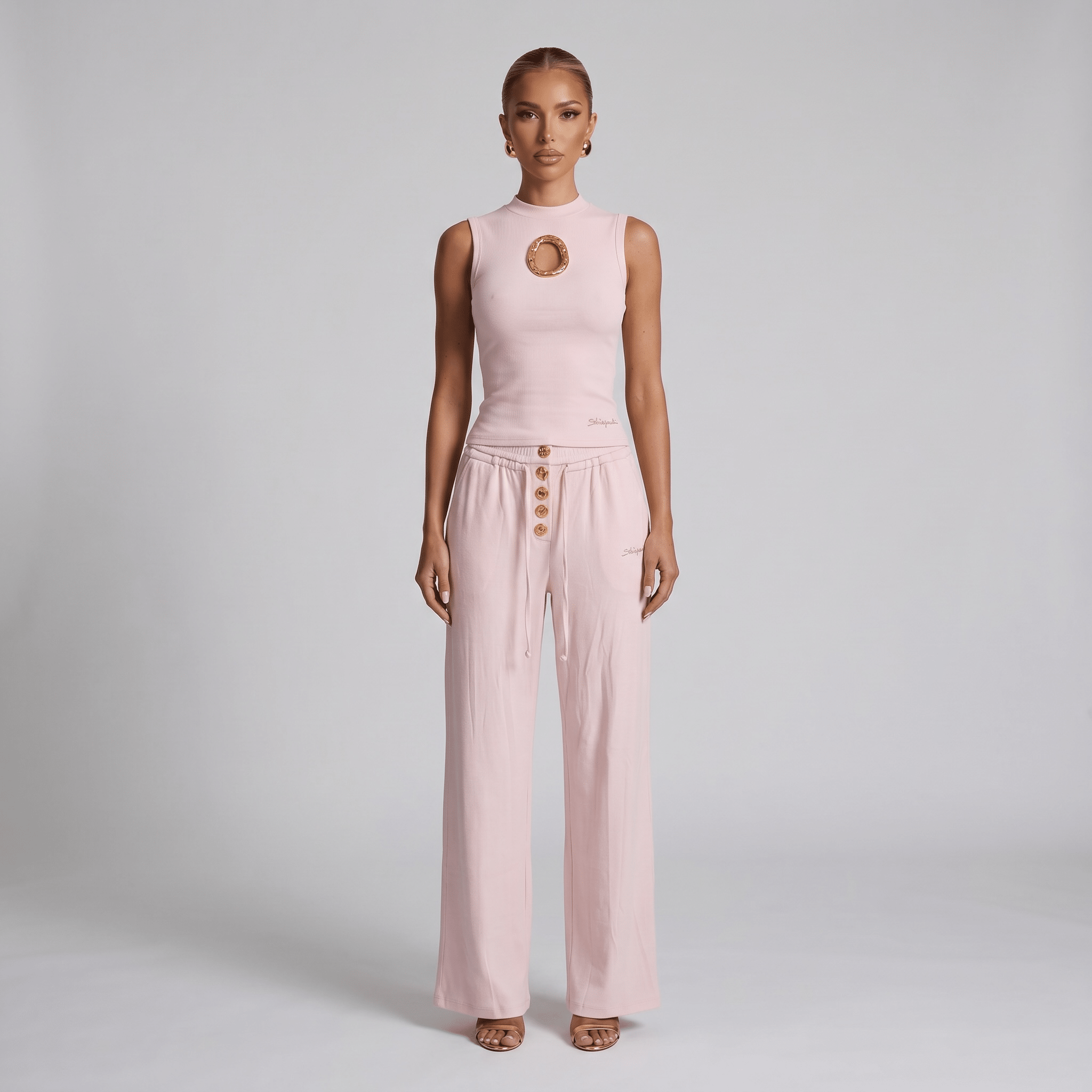 : Schiaparelli Blush Pink Gold Ring Lounge Set 🩷✨💛🔥