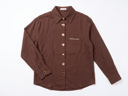 Schiaparelli Linen Shirt & Pants Set one size🥥🍫