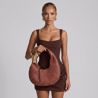 👁️ Schiaparelli Surrealist Hobo Bag – Statement Leather Shoulder Bag