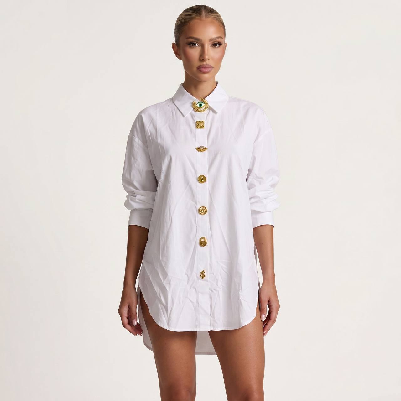Schiaparelli White Icon Button Shirt 🤍