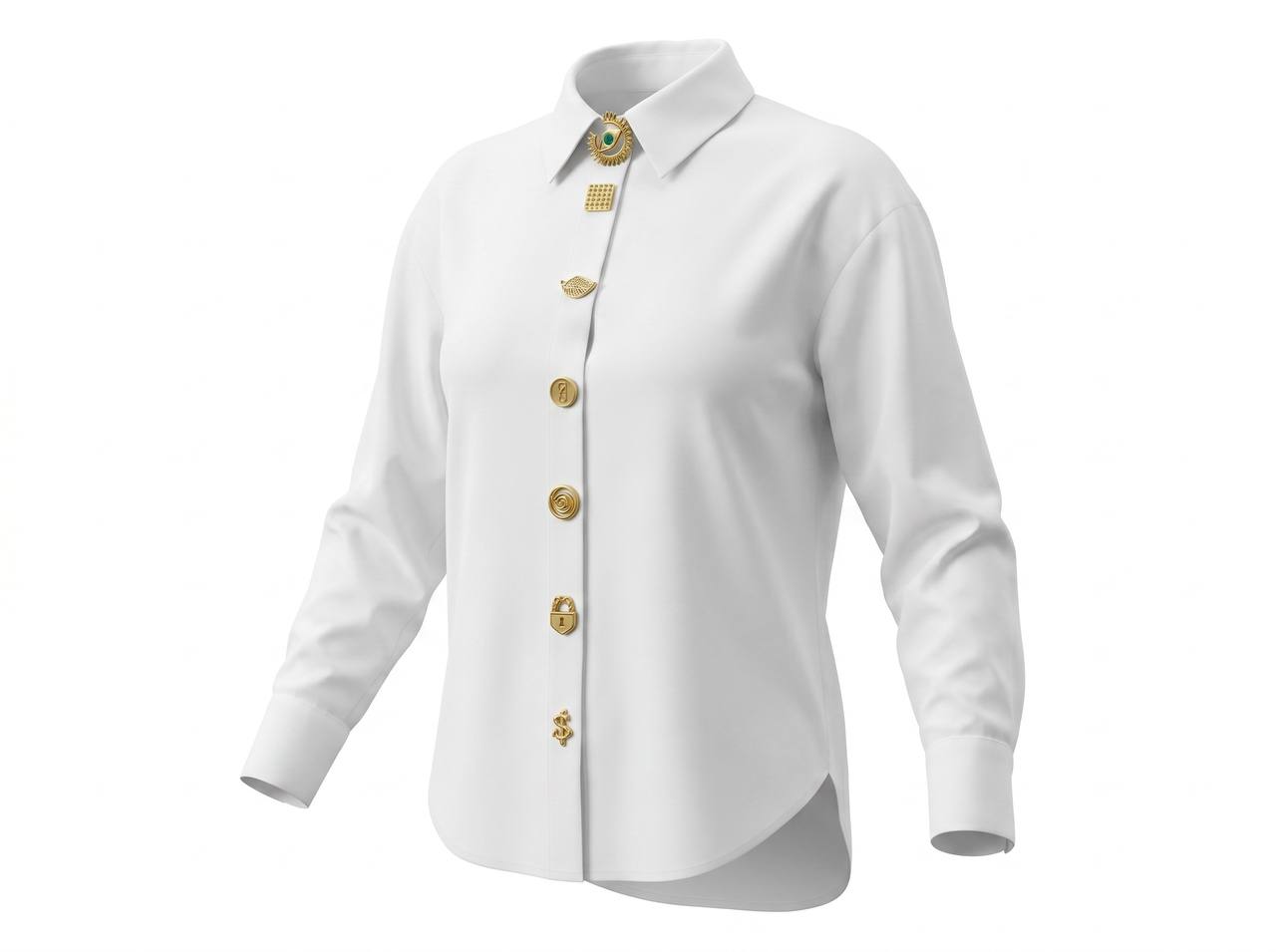 Schiaparelli White Icon Button Shirt 🤍