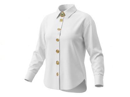 Schiaparelli White Icon Button Shirt 🤍