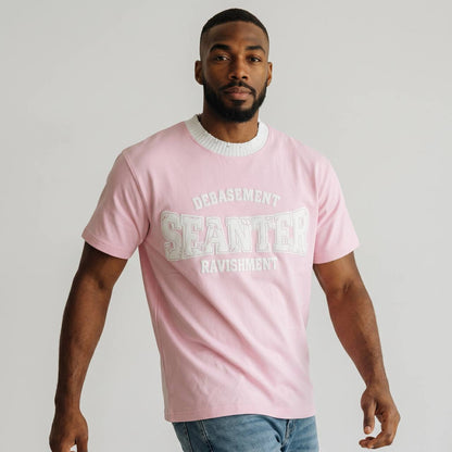 Seanter Oversized Graphic T-Shirt – Baby Pink Edition 🌸✨
