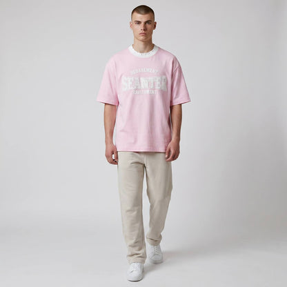 Seanter Oversized Graphic T-Shirt – Baby Pink Edition 🌸✨