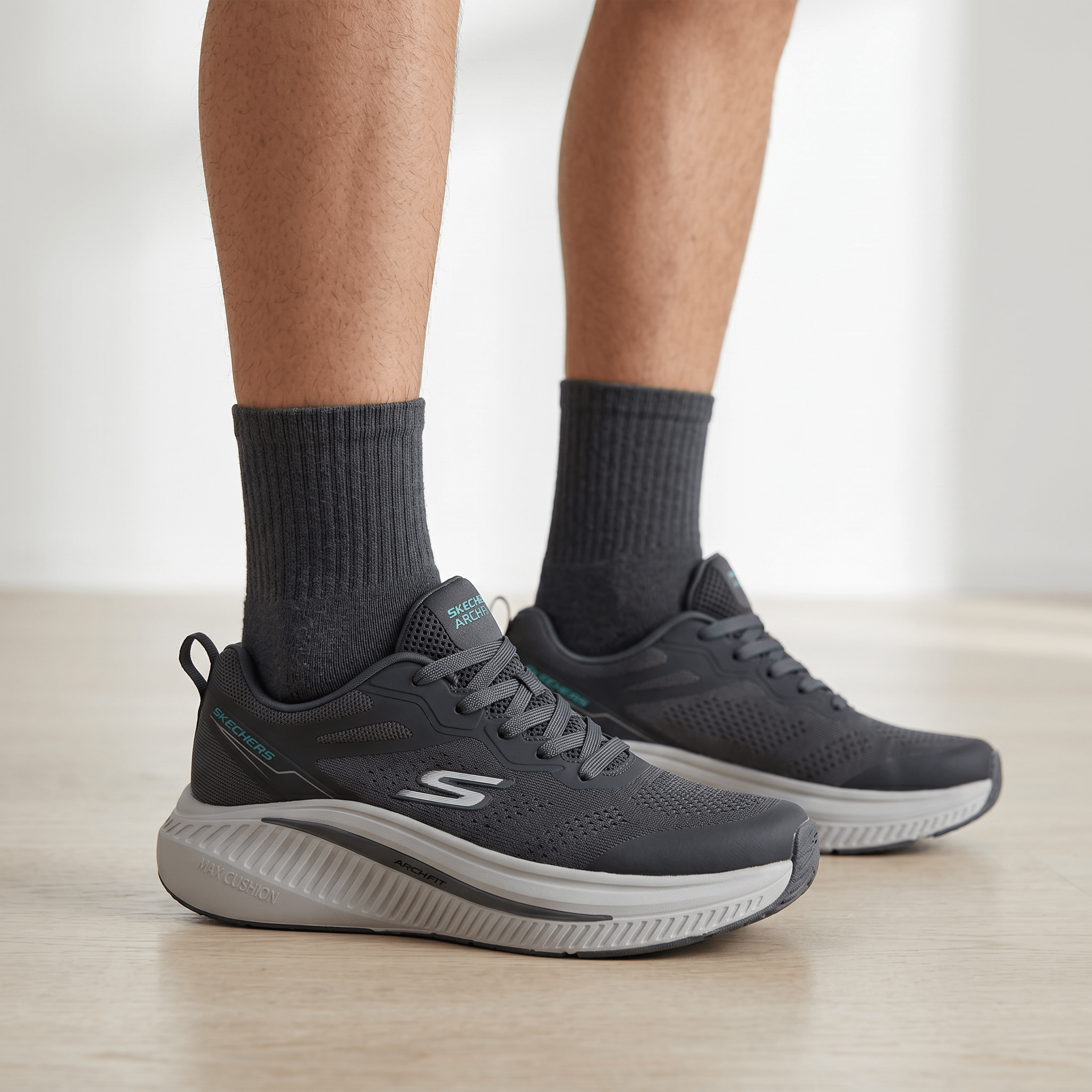 🩶 Skechers Arch Fit Walking Shoes – Charcoal Grey