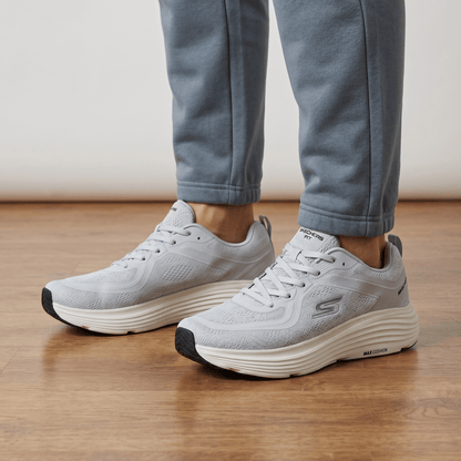 🤍 Skechers Max Cushioning Running Shoes – Light Grey