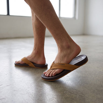 Skechers Men's Flip Flops – Tan Brown Comfort 🩴