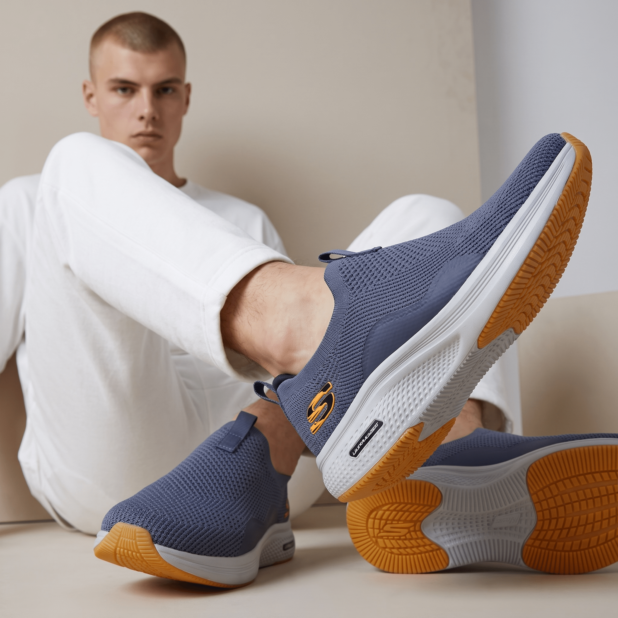👟 Skechers Ultra Light Slip-On Sneakers – Slate Blue