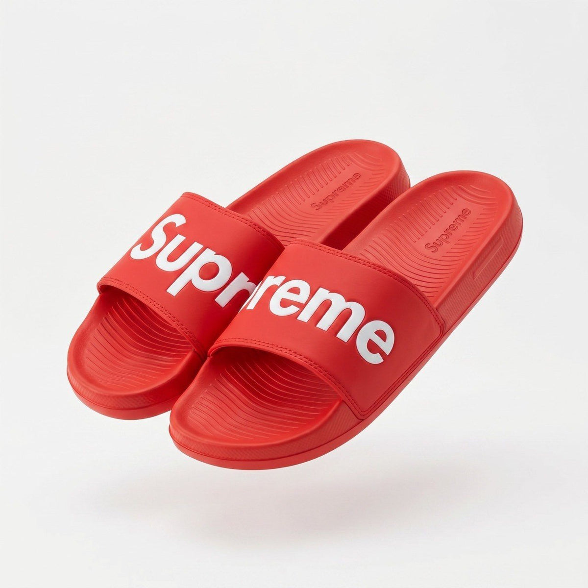 ❤️🔥 Supreme Red Logo Slide Sandals | Lightweight Comfort Slides 👣