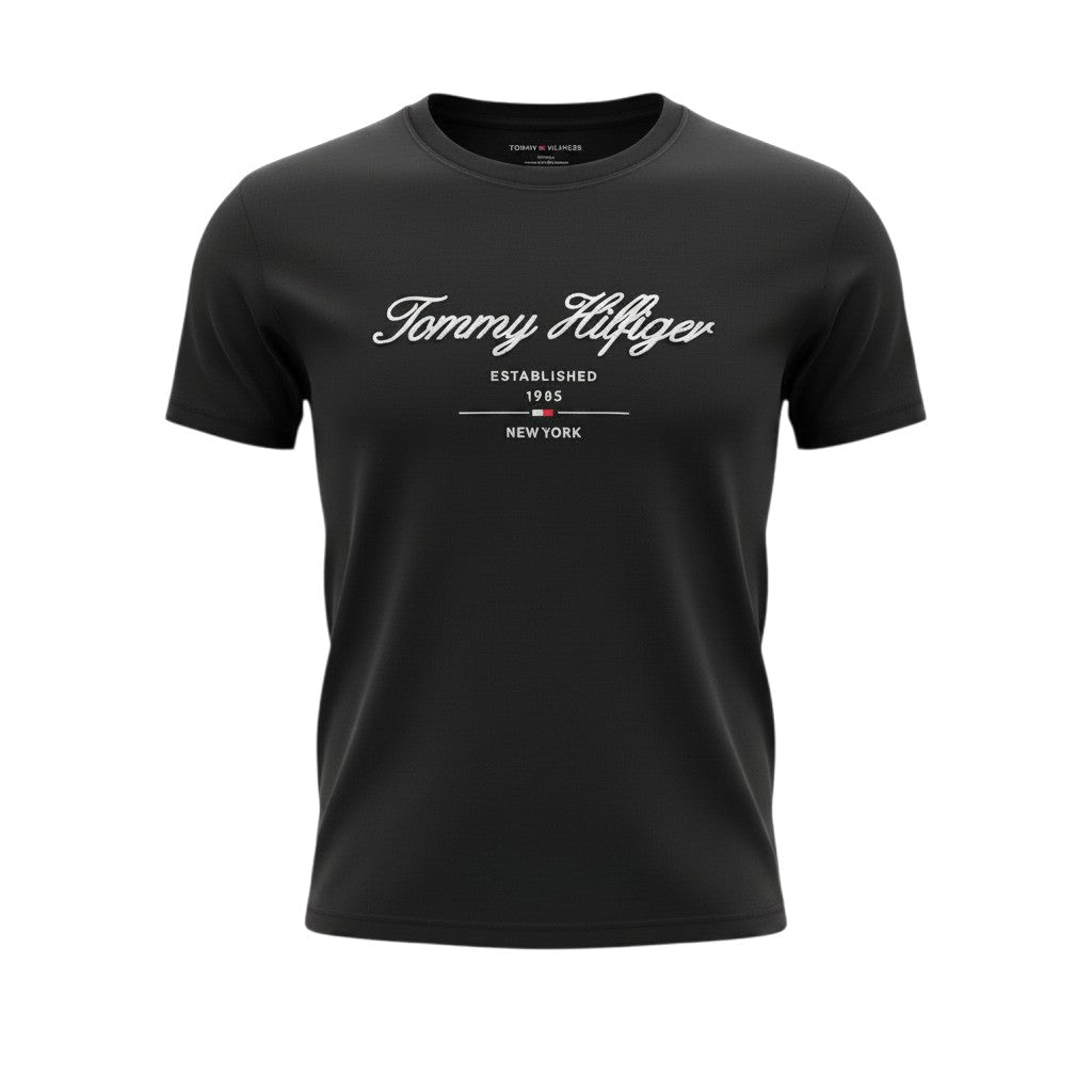 Tommy Hilfiger Black T-Shirt 🖤✨ Classic Script Logo