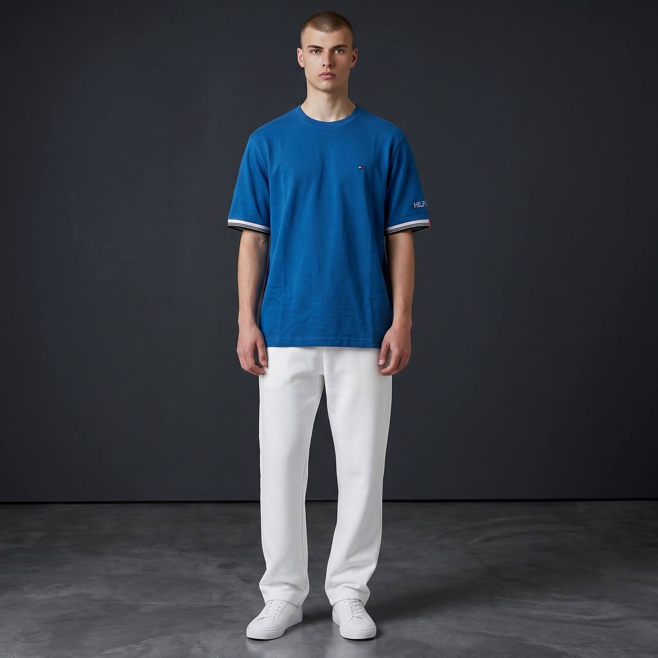 Tommy Hilfiger Inspired Oversized Royal Blue Essential T-Shirt for Men – Premium Casual Streetwear Tee 💙