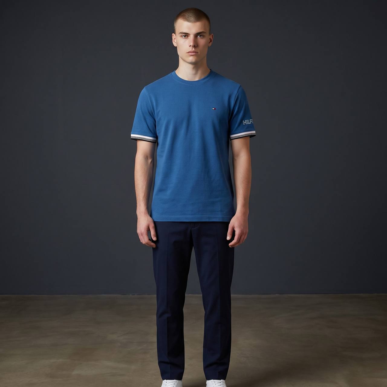 Tommy Hilfiger Inspired Oversized Royal Blue Essential T-Shirt for Men – Premium Casual Streetwear Tee 💙