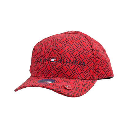 🧢 Tommy Hilfiger Red Pattern Cap | Bold Street Style 🔴